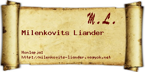 Milenkovits Liander névjegykártya